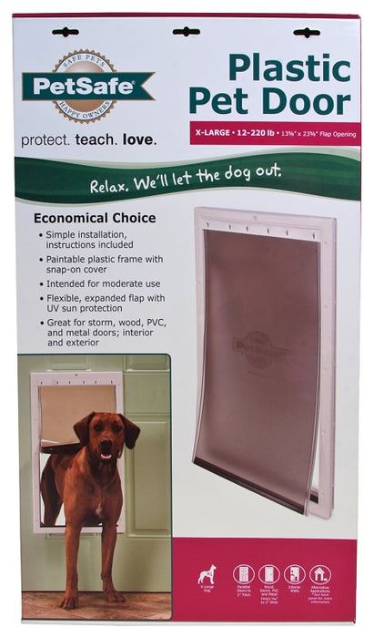 PetSafe PPA00-10961 Pet Door, 16 in W, 27-1/4 in H, Plastic, White