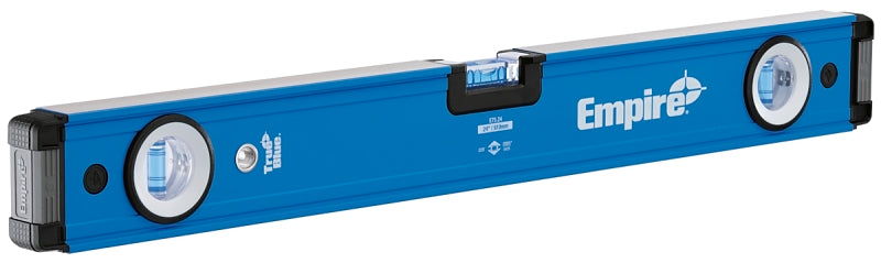 Empire True Blue Series E75.24 Box Level, 24 in L, 3-Vial, 1-Hang Hole, Non-Magnetic, Aluminum, Blue