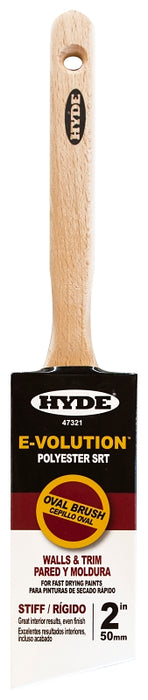 Hyde 47321 Paint Brush, Oval Brush, 2 in L Bristle, Polyester Bristle, 6/PK