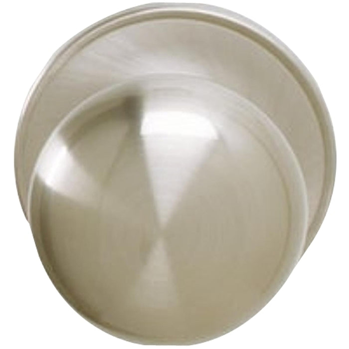 Schlage J Series J10 STR 619 Passage Knob, Metal, Satin Nickel, 2-3/8, 2-3/4 in Backset, 1-3/8 to 1-3/4 in Thick Door