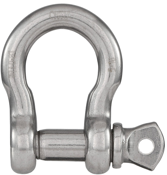 National Hardware N100-279 Anchor Shackle, 5/16 in Trade, 1650 lb Working Load, 9/32 in Dia Wire, 316 Grade