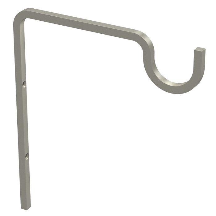 National Hardware N275-509 Long Utility Hook, 7-15/16 in L, 9 in H, Steel, Satin Nickel, Screw, Wall Mounting