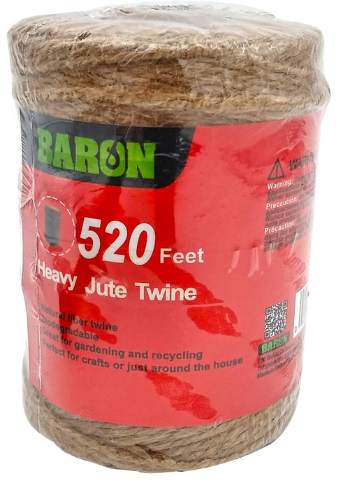 Baron 70308 Twine, 520 ft L, Jute, Green