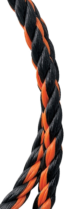 Baron 65543 Rope, 1/2 in Dia, 50 ft L, 420 lb Working Load, Polypropylene, Black/Orange