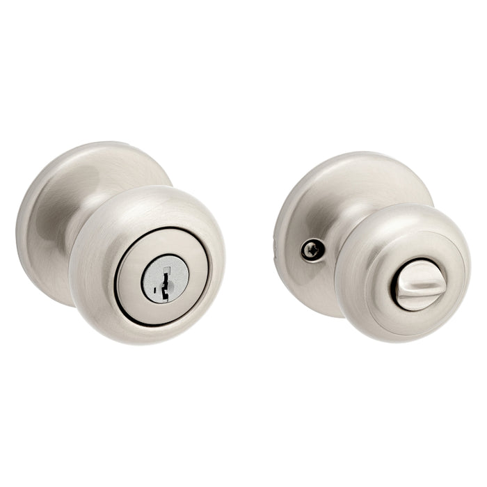 Kwikset 94002-954 Entry Door Lockset, Knob Handle, Satin Nickel, Zinc, KW1, SC1 Keyway, Re-Key Technology: SmartKey