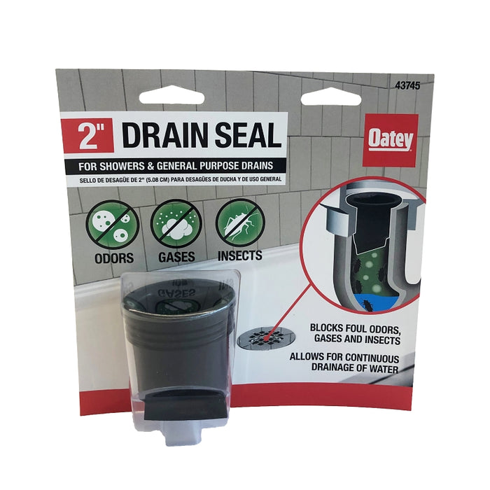 Oatey 43745 Drain Seal, PVC, Black, For: 2 in Standard Pipe