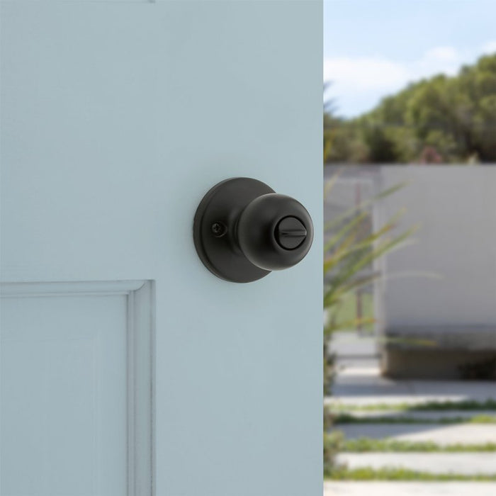 Kwikset 400P-514-SMT-CP-K6 Keyed Entry Door Knob, Matte Black, Metal, KW1, SC1 Keyway, Re-Key Technology: SmartKey