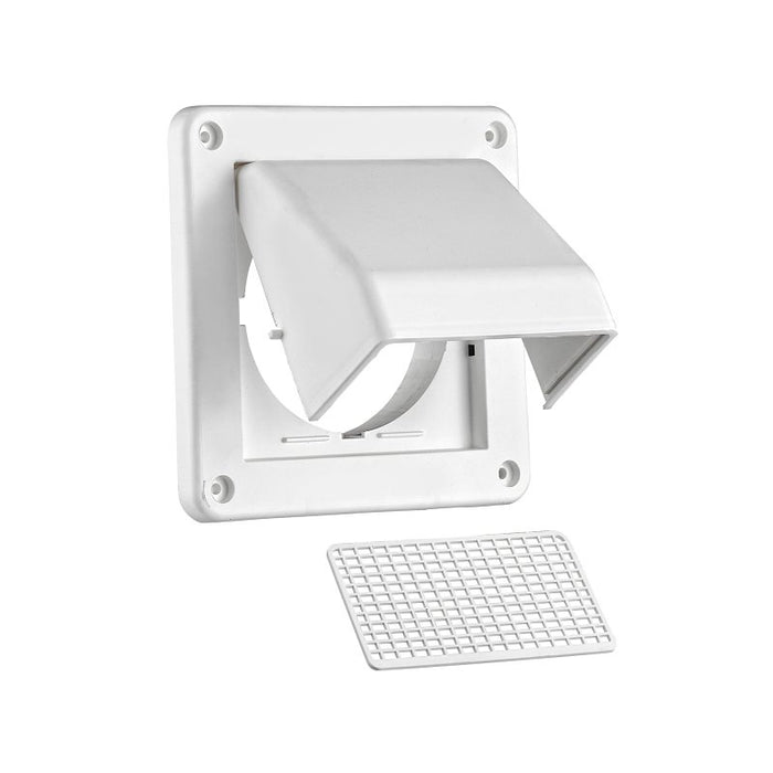 Lambro 604WTP Fresh Air Intake Vent, 4 in Dia, Plastic, White