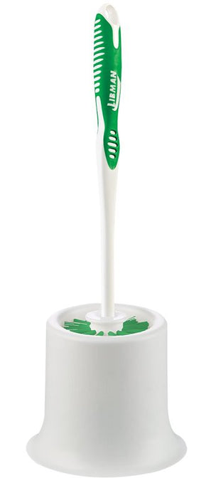 Libman 34 Toilet Bowl Brush, 1 in L Trim, PET Bristle, Polypropylene Holder, White Holder