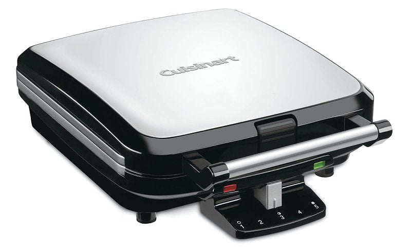 Cuisinart WAF-150P1 Belgian Waffle Maker, 1 in D Waffle, 4 -Waffle, 120 V, 1650 W, Slide Control, Black