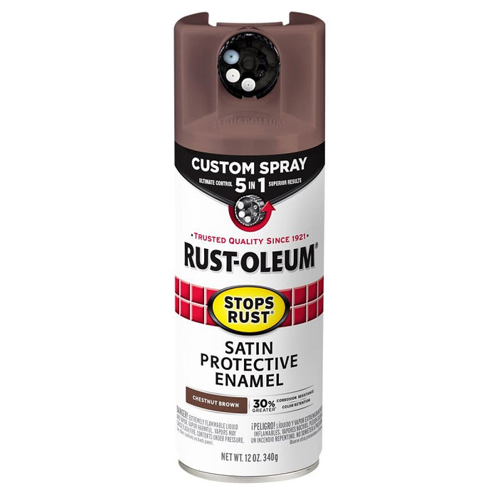 Stops Rust 376877 Rust Preventative Spray Paint, Satin, Chestnut Brown, 12 oz, Can