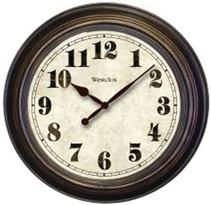 Westclox Classic Series 32213 Clock, 24 in Dia, Round, Brown Frame, Analog