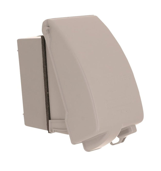 TayMac EXTRA DUTY Series MKG4280SS Receptacle Cover Kit, 6-1/4 in L, 2.15 in W, 1-Gang, Aluminum, Gray, Powder-Coated