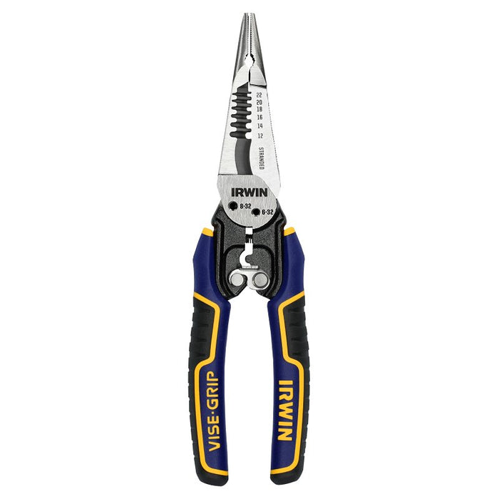 Irwin IWHT84002 7-in-1 Wire Stripper, 8-1/2 in OAL, 10 to 20 AWG Solid, 12 to 22 AWG Stranded Cutting Capacity