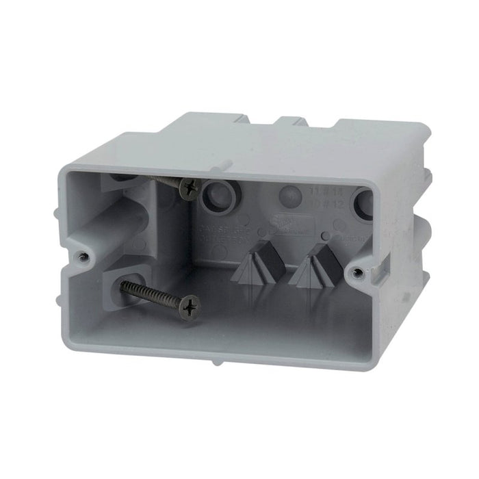 Madison Electric MSBHZ Adjustable Depth Device Box, 3-3/4 in L, 3.82 in W, 1 -Gang, PVC, Gray