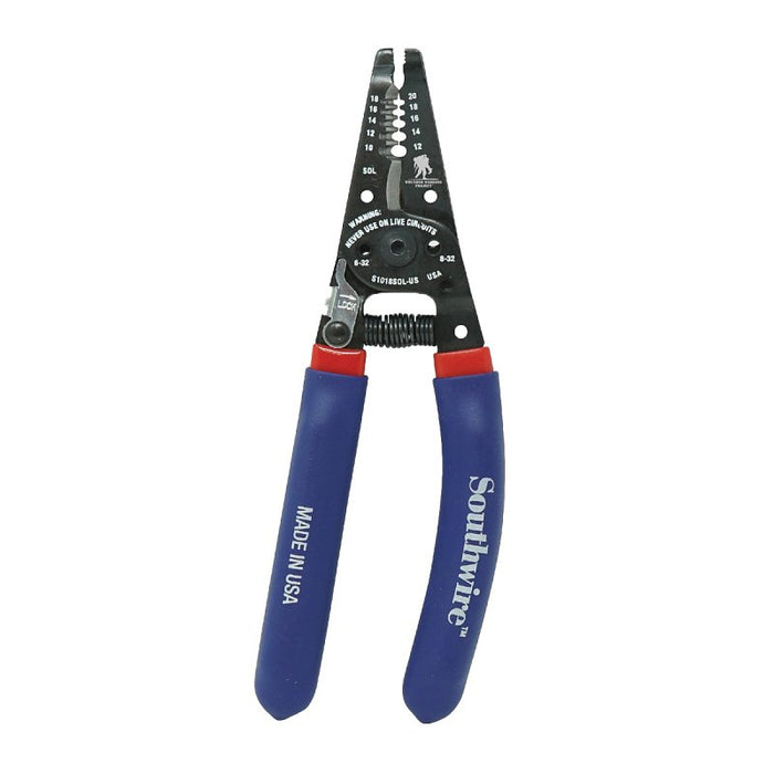 Southwire 64808040 Wire Stripper, 10 to 18, 12 to 22 AWG Wire, 9.34 in OAL, Dipped Grip, Ergonomic Handle