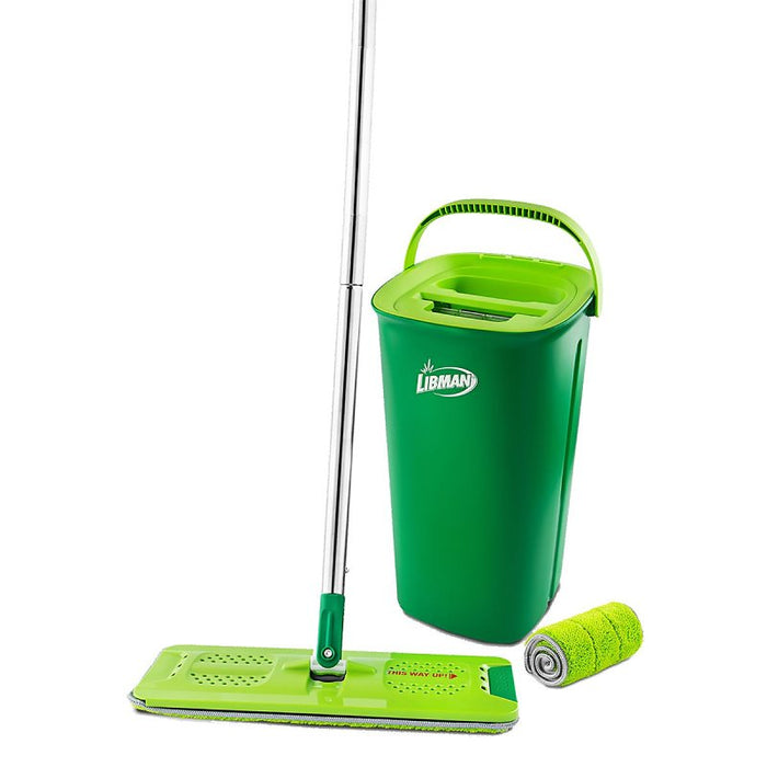 Libman Rinse 'n Wring 1516 Mop System, 51 in L, Loop and Hook Mop Connection, Microfiber Mop Head