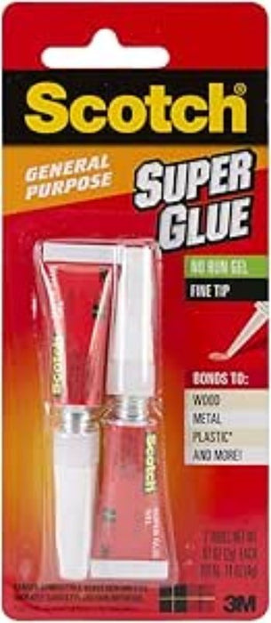 Scotch AD112T Super Glue, Gel, Sharp Irritating, Straw/Transparent White, 0.07 oz, Tube