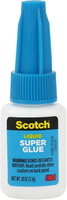 Scotch AD110 Super Glue, Liquid, Sharp Irritating, Transparent, 0.18 oz, Bottle