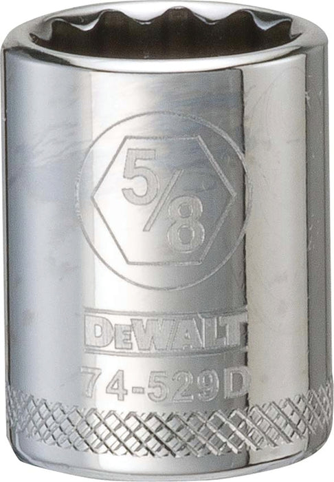 DEWALT DWMT74529OSP Hand Socket, 5/8 in Socket, 3/8 in Drive, 12-Point, Vanadium Steel, Polished Chrome