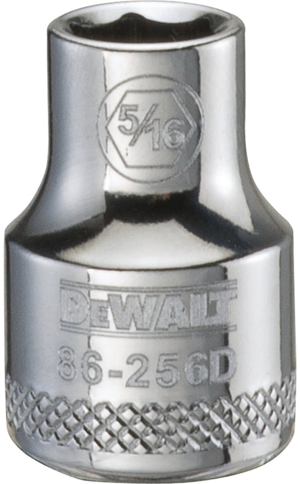 DEWALT DWMT86256OSP Hand Socket, 5/16 in Socket, 3/8 in Drive, 6-Point, Vanadium Steel, Polished Chrome