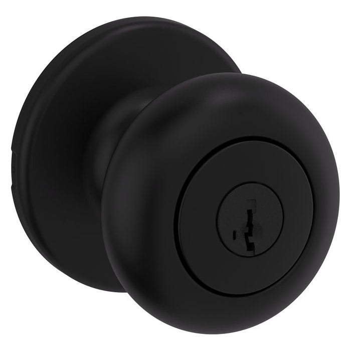 Kwikset 400CV 514 SMT 6AL RCS Entry Door Lock, Knob Handle, Matte Black, Zinc, KW1 Keyway, Re-Key Technology: Smartkey