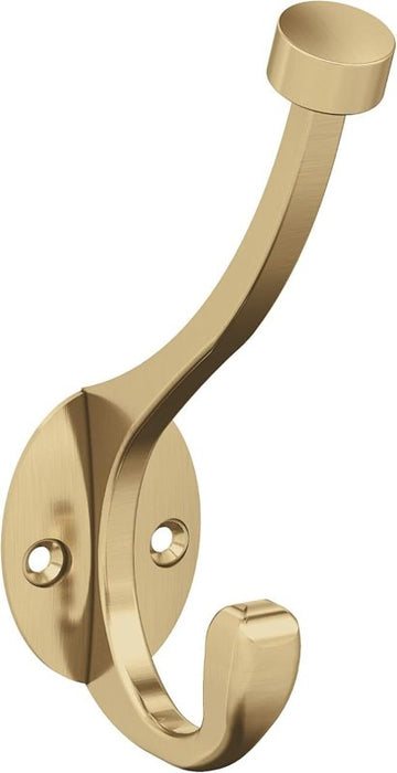 Amerock Adare Series H55465BBZ Double Prong Wall Hook, 11/16 in W, Zinc, Golden Champagne, 25 lb, 3-5/16 in Projection