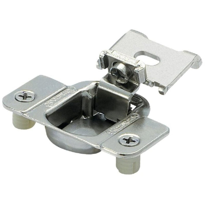 Amerock BP9235SLFF Cabinet Hinge, 105 deg Hinge Opening, 1/2 in Inset, 1/2 in Overlay, Self-Closing Close, Satin Nickel