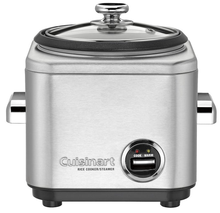 Cuisinart CRC-400 Rice Cooker, 4 Cups Capacity, 9.37 in Dia, Stainless Steel, Brushed Chrome