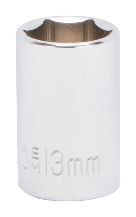 Vulcan MT6499214 Drive Socket, 13 mm Socket, 3/8 in Drive, 6-Point, Chrome Vanadium Steel, Chrome