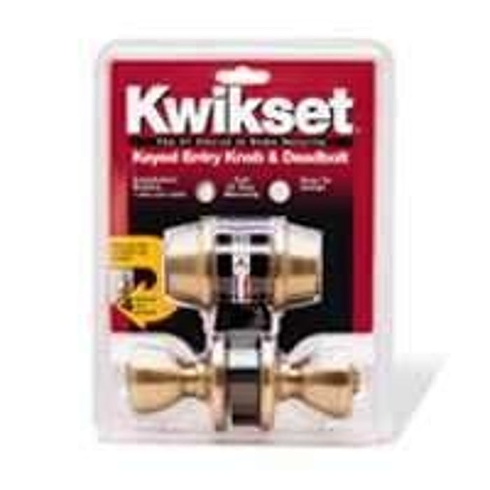 Kwikset 695T 5CP6ALRCSK6 Combination Lockset, Knob Handle, Tylo Design, Antique Brass, 3 Grade