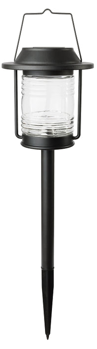 Boston Harbor 27093 Solar Stake Light, Ni-MH Battery, AA Battery, 1-Lamp, LED Lamp, Metal/Glass/Plastic Fixture, Black