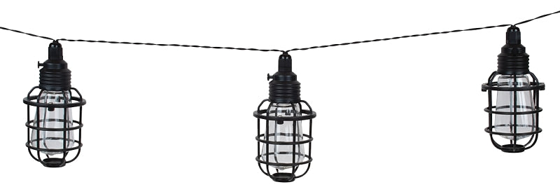 Boston Harbor 27099 Solar String Lantern Light, Ni-MH Battery, AA Battery, 10-Lamp, LED Lamp, Plastic Fixture, Black