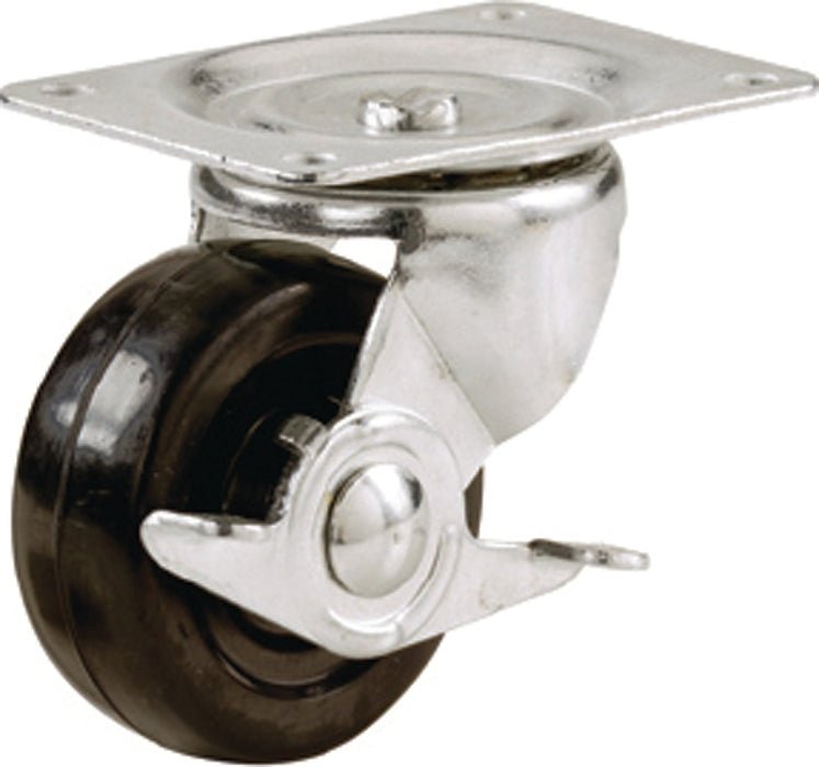 Shepherd Hardware 9512 Swivel Caster, 4 in Dia Wheel, 1-1/4 in W Wheel, Rubber Wheel, 225 lb