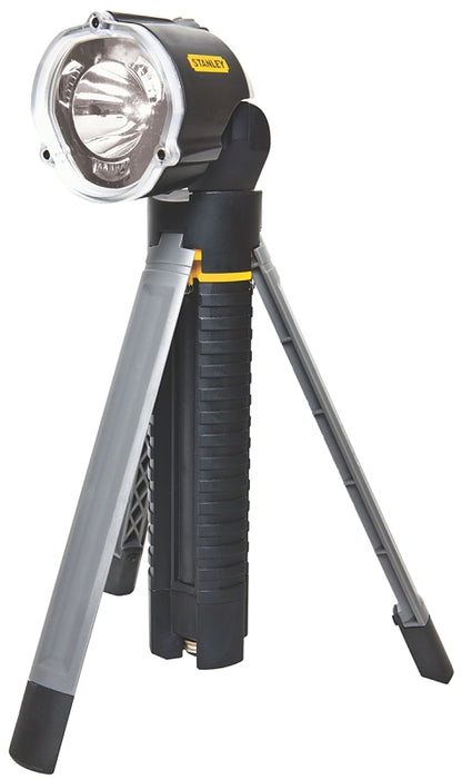 STANLEY 95-112B Tripod Flashlight, AA Battery, LED Lamp, 30 Lumens, 246 ft Beam Distance, 41 hr Run Time, Black