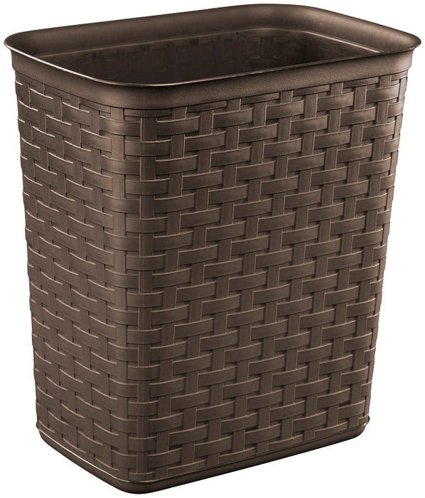 Sterilite 10346P06 Waste Basket, 3.4 gal Capacity, Plastic, Espresso, 12-5/8 in H