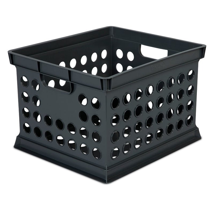 Sterilite 16940906 Storage Crate, 3 qt, Polypropylene, Black, 15-5/8 in L, 13-3/4 in W, 10-5/4 in H