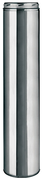 Selkirk 206024 Chimney Pipe, 6 in ID, 8 in OD, 24 in L, Stainless Steel