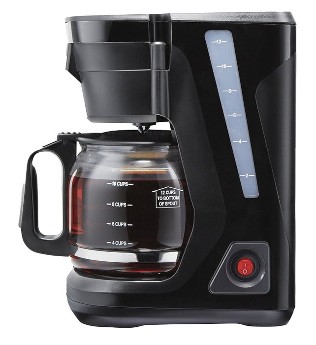 Proctor Silex 43680PS Coffee Maker, 12 Cup Capacity, 900 W, Glass/Plastic, Black