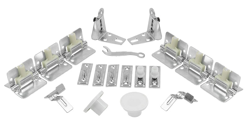 Renin BF1700-06000-BW Hardware Track Set, 60 in L Track, Steel, For: 3/4 to 1-3/4 in THK Bi-Fold Doors