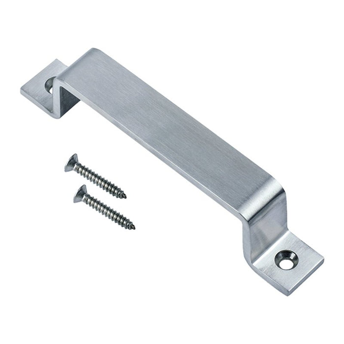 Renin Cairns Series BD450-SS Barn Door Handle, 163 mm H Handle, Satin Nickel