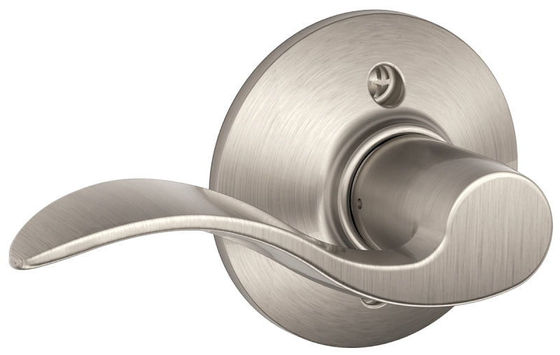 Schlage Accent Series F170 ACC 619 LH Left Hand Dummy Lever, Mechanical Lock, Satin Nickel, Metal, Residential, 2 Grade