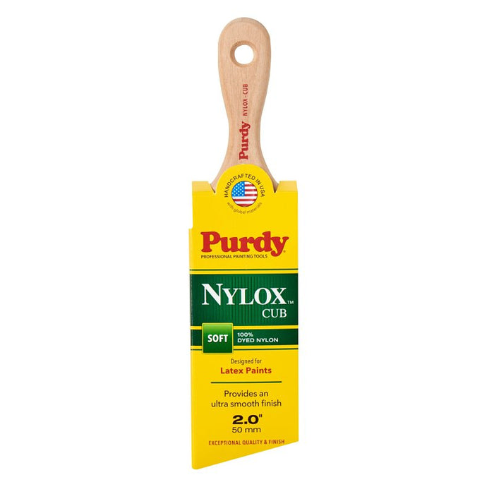 Purdy Nylox Cub 144153220 Paint Brush, 2 in W, General Purpose Brush, Nylon Bristle, Ergonomic, Short Handle