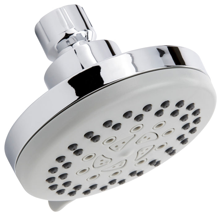 Plumb Pak K702CP Shower Head, Round, 1.8 gpm, 5-Spray Function, Polished Chrome, 3.9 in Dia