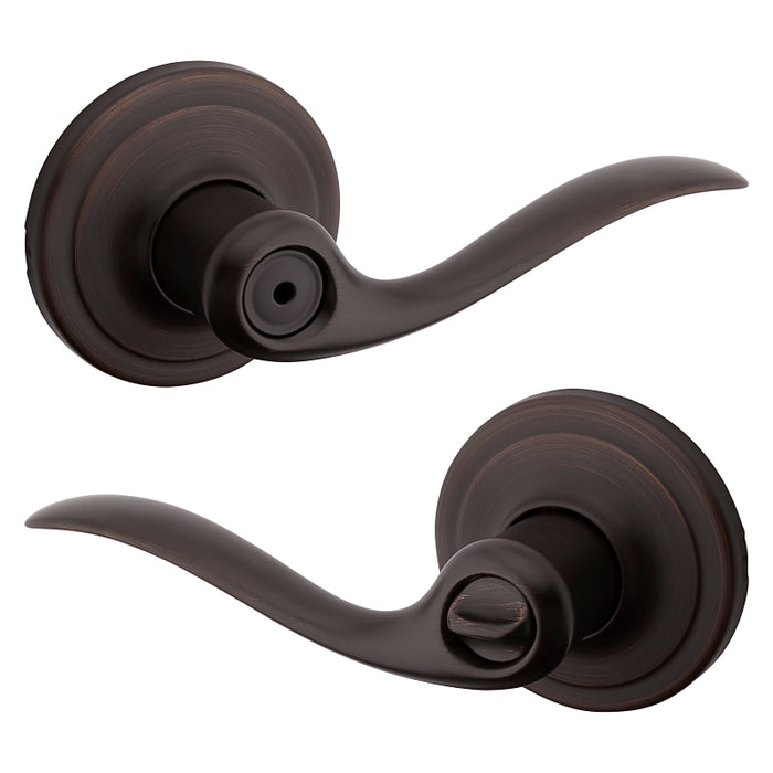 Kwikset Signature Series 730TNL11P Privacy Lever, Thumbturn Lock, Venetian Bronze, Zinc, Residential, Reversible Hand