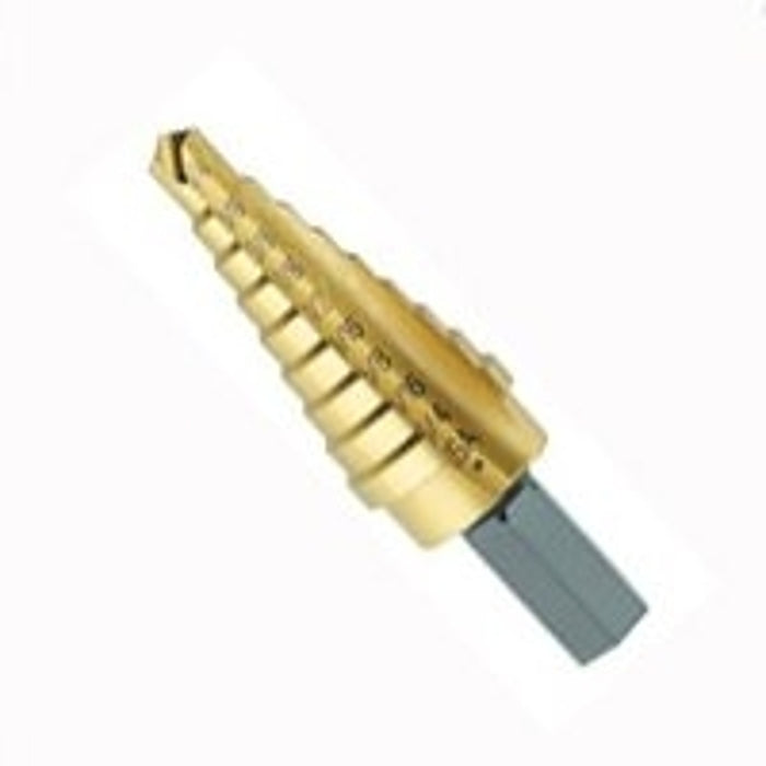 Irwin Unibit 15103ZR Step Drill Bit, 1/4 to 3/4 in Dia, 2-1/2 in OAL, 1-Flute, 3/8 in Dia Shank, Hex Shank