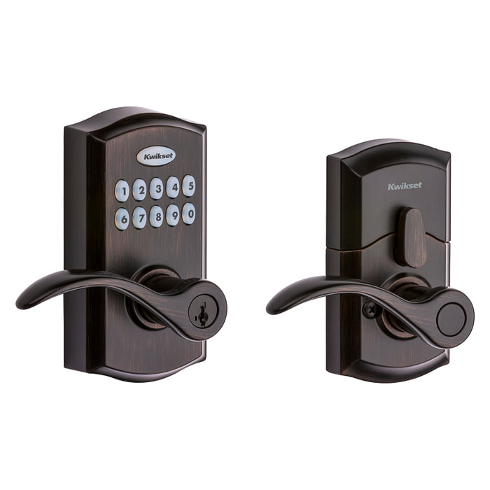 Kwikset 955PML 11P SMT CP Electronic Entry Lock, Venetian Bronze, Commercial, AAA Grade, Zinc, Keypad Included