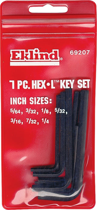 Eklind 69207 Hex Key Set, Includes: 5/64 to 1/4 in Keys, 7-Piece, Steel