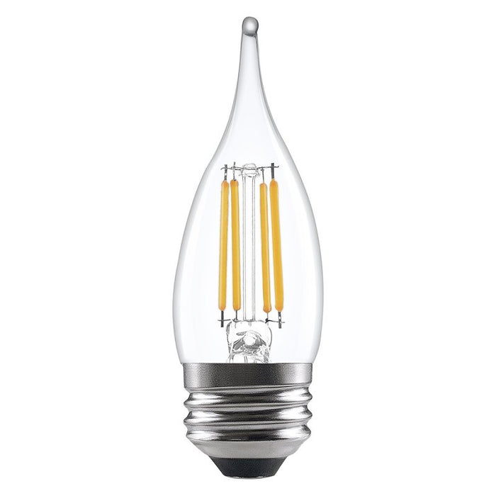 Sylvania TruWave Series 42094 LED Bulb, Bent Tip Lamp, 40 W Equivalent, Medium E26 Lamp Base, Dimmable, Clear