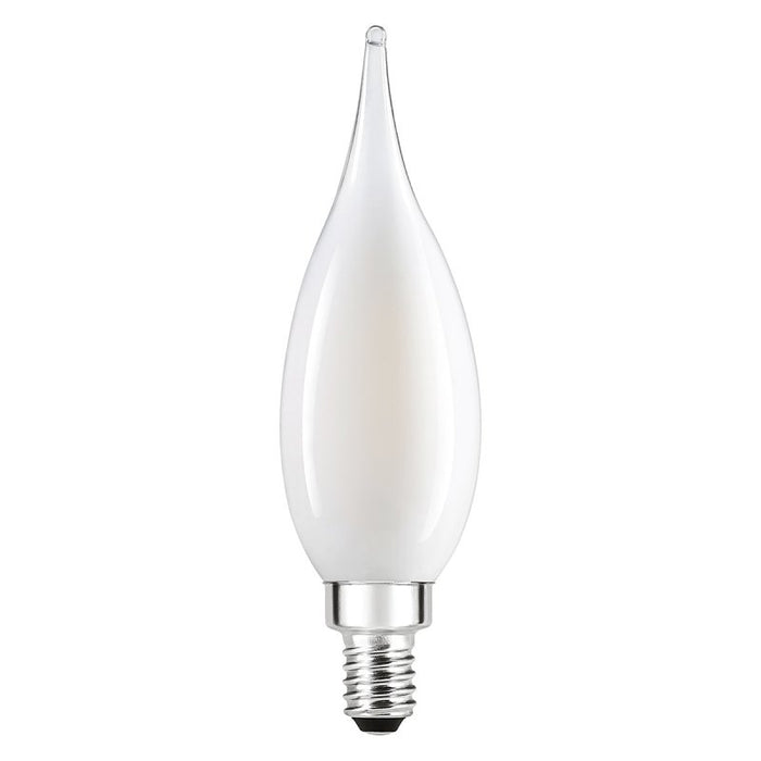 Sylvania TruWave Series 42082 LED Bulb, Bent Tip Lamp, 40 W Equivalent, Candelabra E12 Lamp Base, Dimmable, Frosted